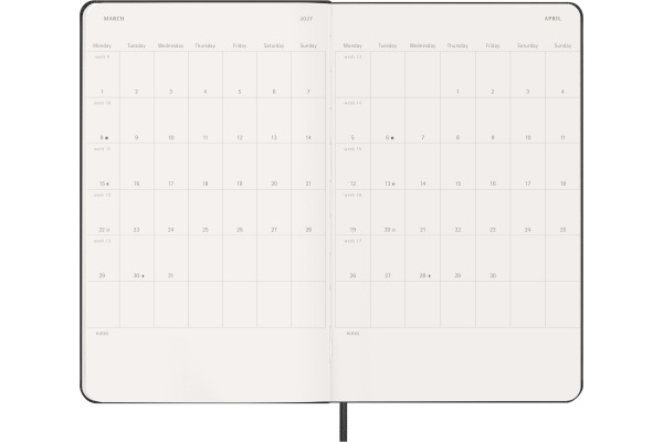 MOLESKINE Agenda Classic Large 2027 DHB12WH3Y 1W/2S schwarz HC 13x21cm