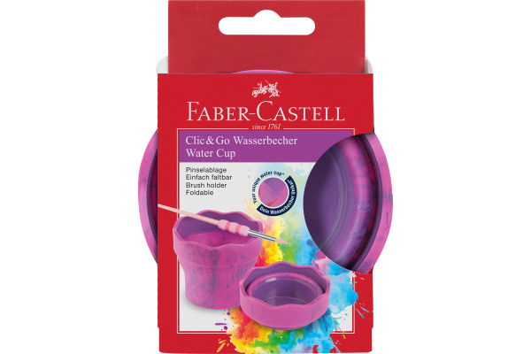 FABER-CA. Wasserbecher Clic&Go 181527 pink, für Pinsel