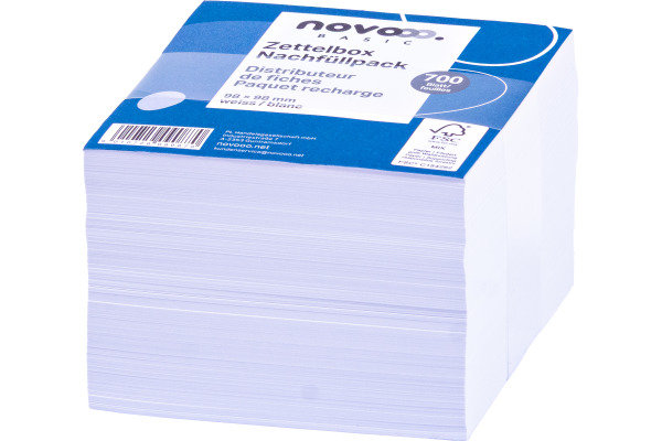 NOVOOO Zettelbox Papier 98x98mm 731144 weiss, 80g 700 Blatt
