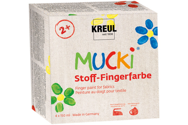 C. KREUL Stoff-Fingerfarbe KR-28400 4 Farben, assortiert