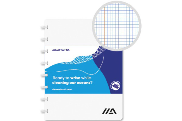 ADOC Ringbuch Ocean Waste A5 3055.211 weiss, kariert 72 Blatt