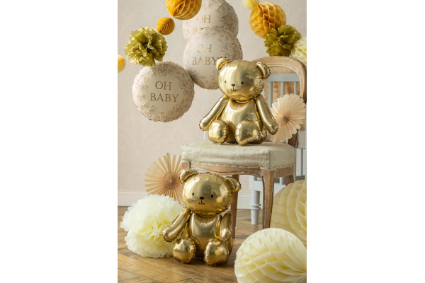 PARTYDECO Folienballon 42cm FB286-019 Bär gold