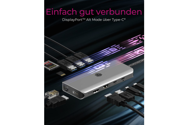 ICY BOX Mobile DockingStation IB-DK4061 2xHDMI,USB-C&A,GBit,PD 100W