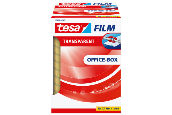 TESA Klebeband 12mmx66m 574030000 Transparent, 12 Rollen