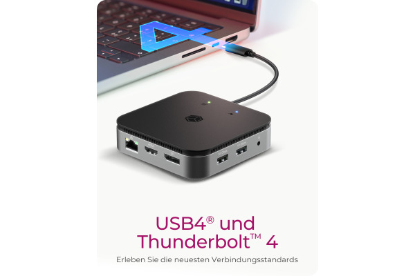 ICY BOX USB4 DockingStation Dual IB-DK408- 1x HDMI+DP,3x USB 3.2, Gigabit