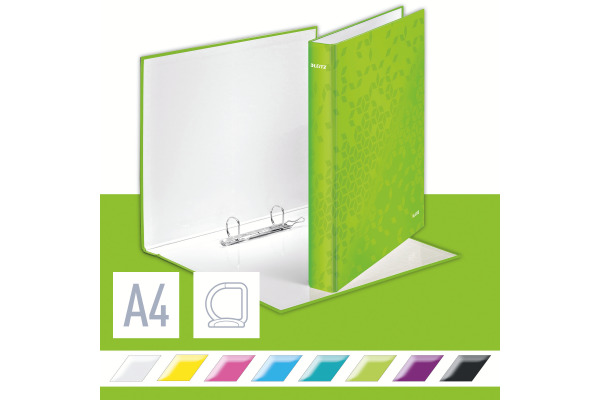 LEITZ Ringbuch WOW 4cm 42410054 2 Ringe grün A4+