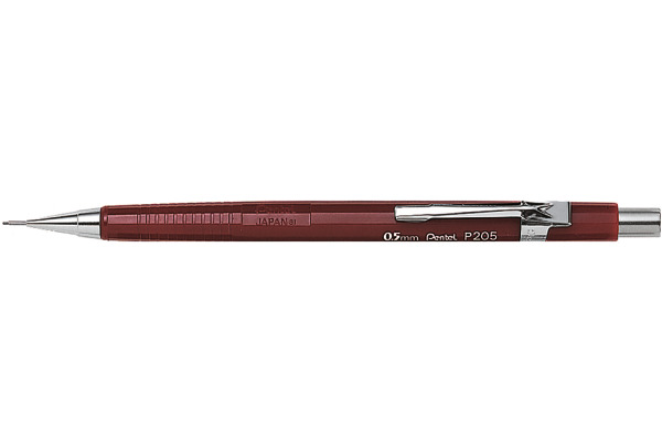 PENTEL Druckbleistift Sharp 0.5mm P205-B rot mit Radiergummi