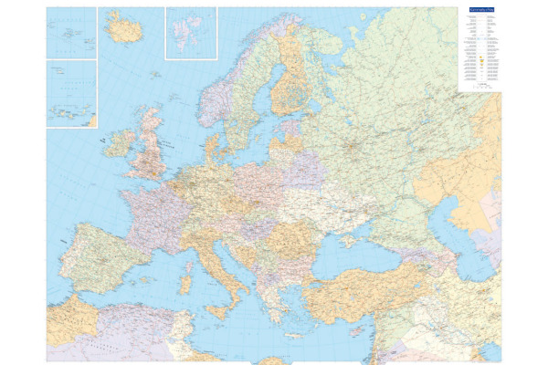 KÜMMERLY Planokarte Europa 100x126cm 325994156 politisch 1:4,5 Mio.