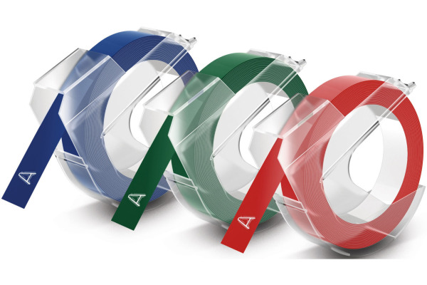 DYMO 3D-Prägeband 9mmx3m S0847750 blau, schwarz, rot 3 Stück