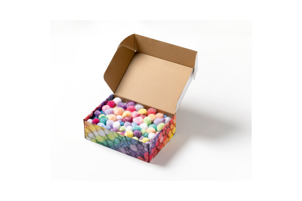 FOLIA Pompons Mix pastel 300g 50349 Jumbo Pack, 1.5-4cm