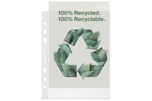LEITZ Sichtmappen PP Recycle A5 627495 transparent, 70my 100 Stück