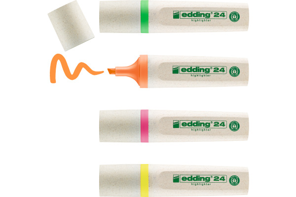 EDDING EcoLine Textmarker 24 2-5mm 24-E4 4-farbig