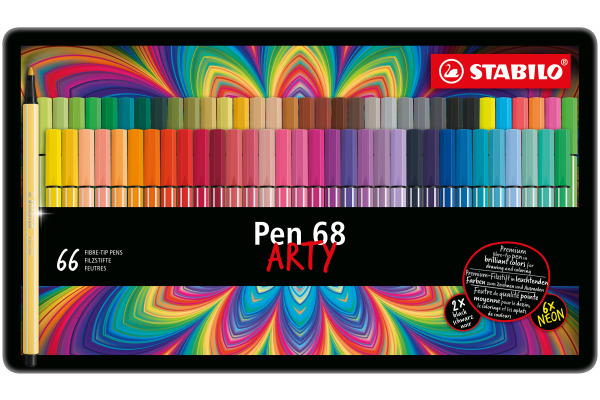 STABILO Fasermaler Pen 68 Arty 6866-031 Metalletui 66 Stück