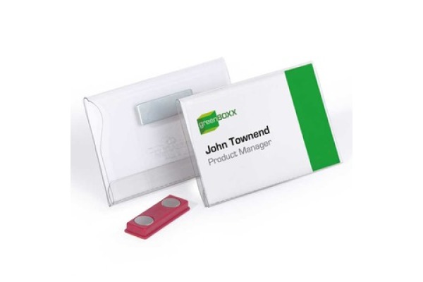 DURABLE Namensschild mit Magnet 811719 transp., PVC, 54x90mm 25 Stk.
