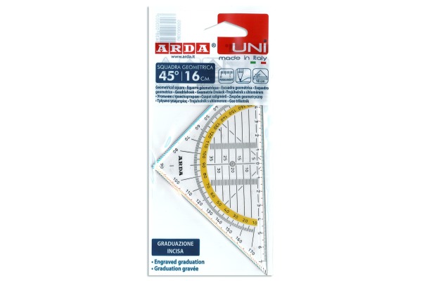 ARDA Geodreieck UNI 16cm GEO300SS transparent