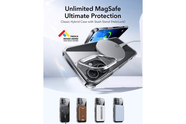 ESR Classic Hybrid Case MagSafe 1A74701 +Stand iPhone 16 Clear