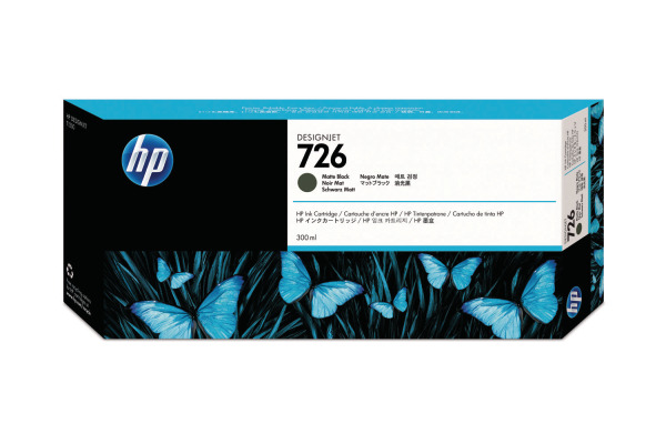 HP Tintenpatrone 726 schwarz matt CH575A DesignJet T1200 300ml