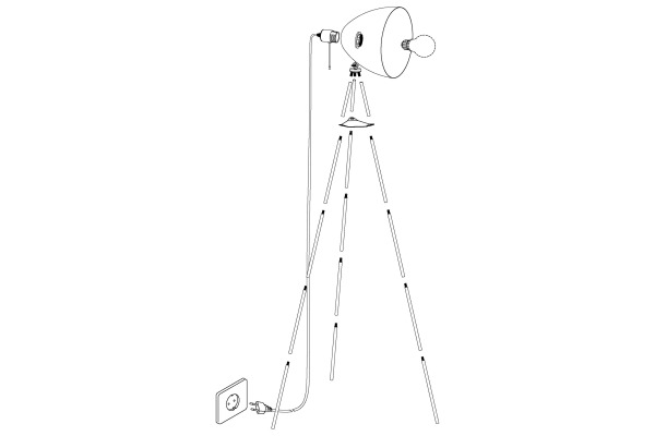 EGLO Stehleuchte CHESTER 1 49519 braun