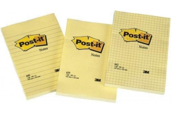 POST-IT Haftnotizen 152x102mm 660Y gelb, 100 Blatt, liniert