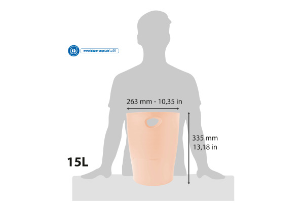 EXACOMPTA Papierkorb Ecobin 15 l 45361D Aquarel, korallenrot