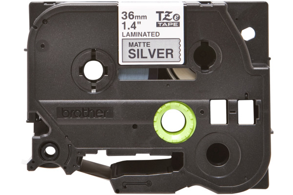 PTOUCH Flexit.lam.schwarz/matt-silber TZe-M961 zu PT-550 36 mm