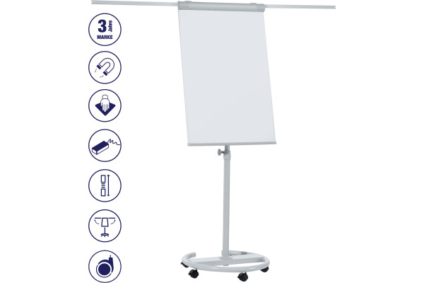 FRANKEN Flipchart ECO 68x105cm F2400/N hellgrau mobil