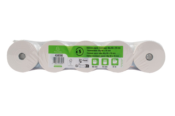EXACOMPTA Rolle Thermo Papier 5 Stk. 43828E 80x70mmx72m für Kasse