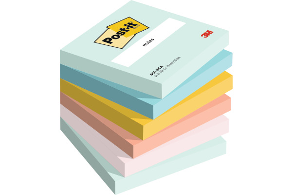 POST-IT Beachside 76x76mm 654-6-BEA 5-farbig ass. 6x100 Blatt