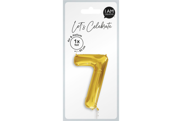 I AM CREA Folienballon Zahl 7 85cm 1000-1052 gold