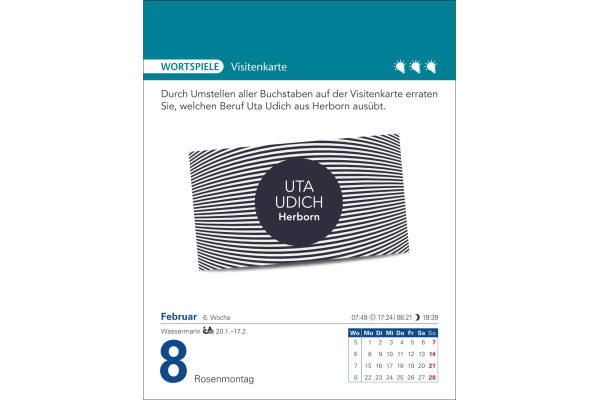 HARENBERG Abreisskalender 2027 210370027 Brain Jogging DE 12.5x16cm
