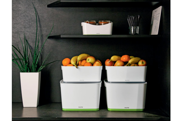 LEITZ MyBox Gross, mit Deckel 18l 52161054 weiss/grün