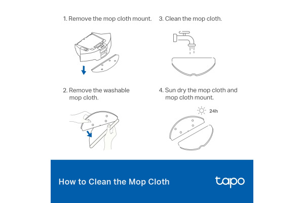 TP-LINK Washable Mop Cloth for TAPORVA30 RV30 Plus, RV30, RV10 Plus