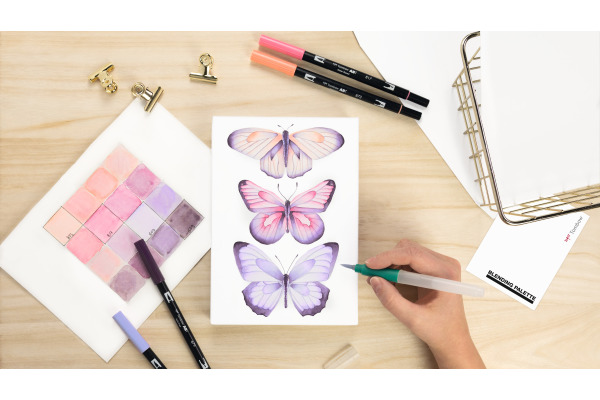 TOMBOW Leinwand Set CNVS-SET1 Schmetterlinge 8-teilig