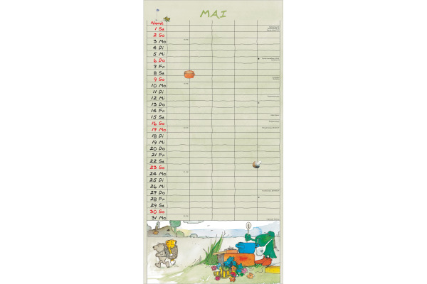 ALPHA EDI Familienplaner Janosch 2027 161179 1M/1S ML 5 Spalten 22x45cm