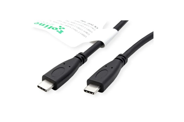 ROLINE USB-C-C, Lade & Datenkabel 11.44.905 Black, ST/ST, 100W, 3.2Gen2 1m