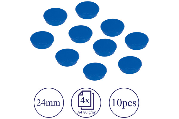 FRANKEN Haftmagnete 24mm HM20 03 blau 10 Stück