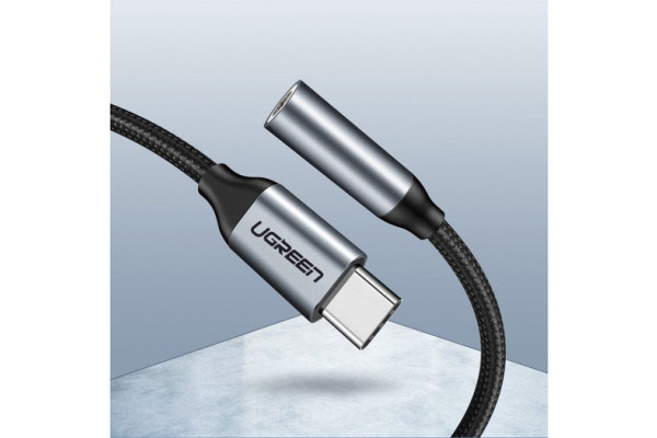 UGREEN USB-C to 3.5mm headphone 30632 jack adapter 10cm, Grey