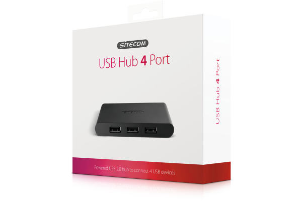 SITECOM USB 2.0 Hub 4 Port CN-081 Incl. Power adapter