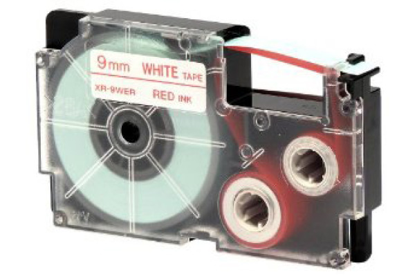 CASIO Beschriftungsband XR-9WER 9mm/8m weiss/rot