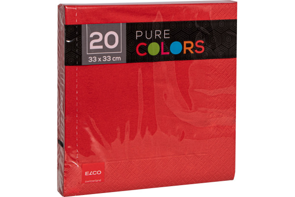 ELCO Serviette Zelltuch 33x33cm PC334020 3-lagig, rot 20Stk.