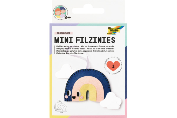 FOLIA Mini Filzinies 52922 Regenbogen 15-teilig