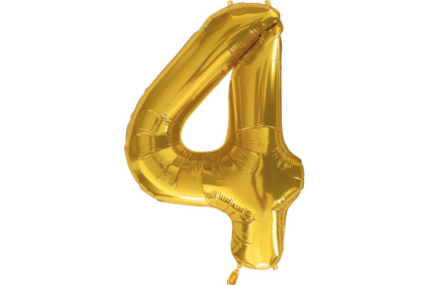 I AM CREA Folienballon Zahl 4 85cm 1000-1049 gold