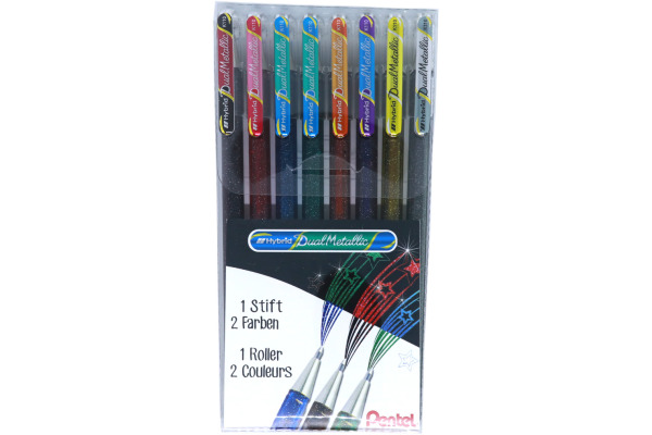 PENTEL Roller Hybrid Dual Metallic K110D-8X 8 Farben 1.0mm
