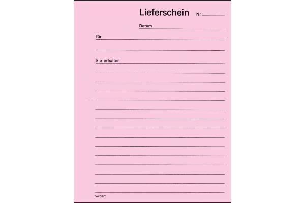 FAVORIT Lieferscheine D A6 9281 OK rot/weiss 50x2 Blatt