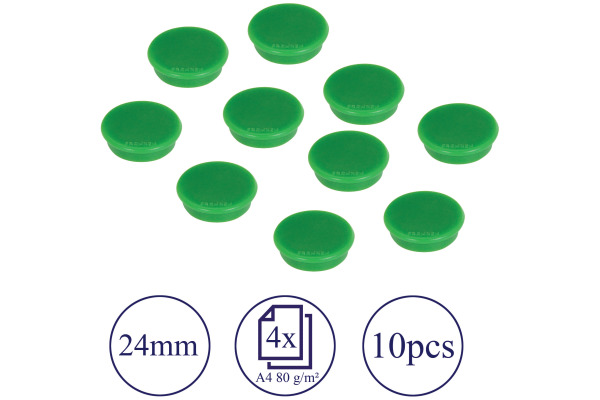 FRANKEN Haftmagnete 24mm HM20 02 grün 10 Stück