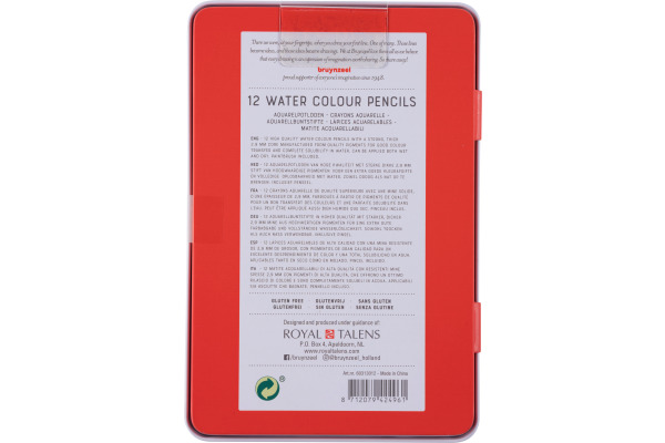 BRUYNZEEL Aquarellfarbstifte Expression 60313012 12 Farben Metalletui