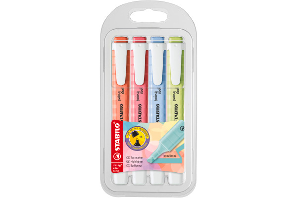 STABILO Textmarker Swing Cool 1-4mm 275/4-08 ass. 4 Stück