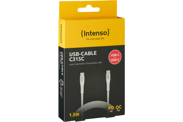 INTENSO Cable USB-C to USB C 7901002 1.5 m, Nylon white