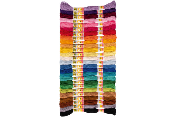 FOLIA Stickgarn 52 Stk. à 8m 23991 Basic, 26 Farben ass.