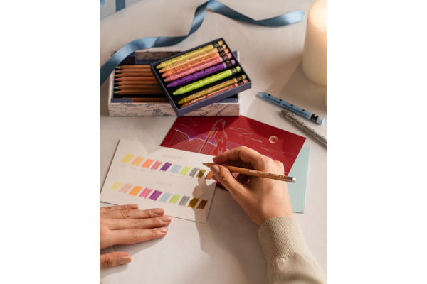 CARAN D'A Farbstifte + Neocolor Set CC3000026 Toile de Jouy 20 Stück